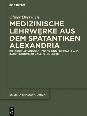 cover image of Medizinische Lehrwerke aus dem spätantiken Alexandria